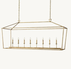 19TH C. ENGLISH OPENWORK RECTANGULAR CHANDELIER 54"72" by Franing - Chandelier,SHOP ALL,metal chandelier,Farmhouse