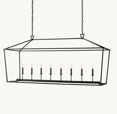 19TH C. ENGLISH OPENWORK RECTANGULAR CHANDELIER 54"72" by Franing - Chandelier,SHOP ALL,metal chandelier,Farmhouse