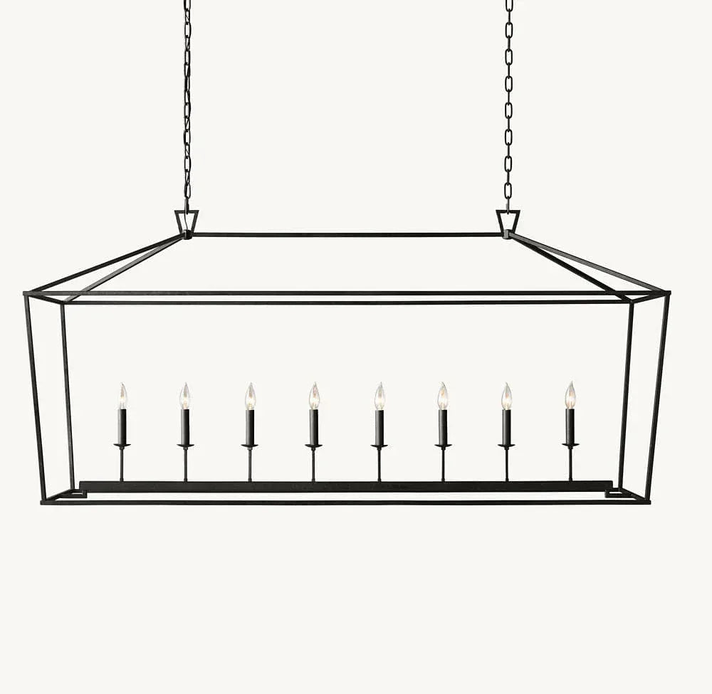 19TH C. ENGLISH OPENWORK RECTANGULAR CHANDELIER 54"72" by Franing - Chandelier,SHOP ALL,metal chandelier,Farmhouse