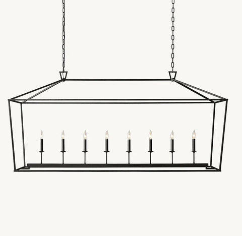 19TH C. ENGLISH OPENWORK RECTANGULAR CHANDELIER 54"72" by Franing - Chandelier,SHOP ALL,metal chandelier,Farmhouse