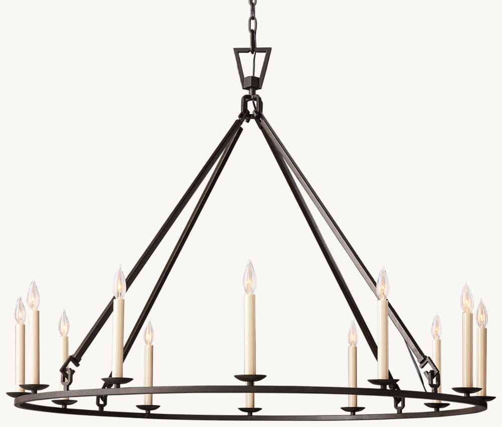 19TH C. ENGLISH OPENWORK ROUND CHANDELIER 50" by Franing - Chandelier,SHOP ALL,metal chandelier,Farmhouse
