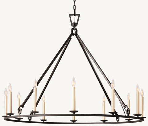 19TH C. ENGLISH OPENWORK ROUND CHANDELIER 50" by Franing - Chandelier,SHOP ALL,metal chandelier,Farmhouse