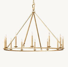 19TH C. ENGLISH OPENWORK ROUND CHANDELIER 50" by Franing - Chandelier,SHOP ALL,metal chandelier,Farmhouse