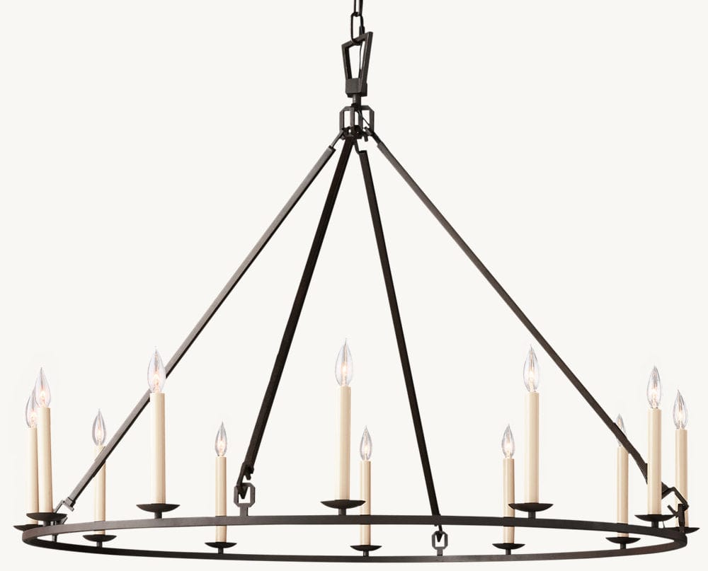 19TH C. ENGLISH OPENWORK ROUND CHANDELIER 50" by Franing - Chandelier,SHOP ALL,metal chandelier,Farmhouse