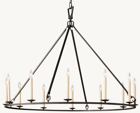 19TH C. ENGLISH OPENWORK ROUND CHANDELIER 50" by Franing - Chandelier,SHOP ALL,metal chandelier,Farmhouse