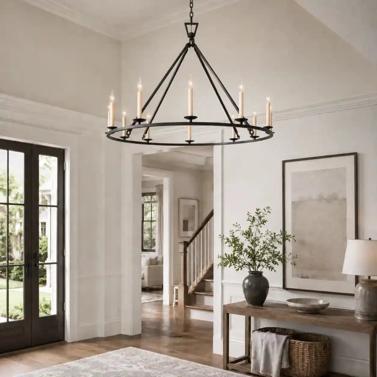 19TH C. ENGLISH OPENWORK ROUND CHANDELIER 50" by Franing - Chandelier,SHOP ALL,metal chandelier,Farmhouse