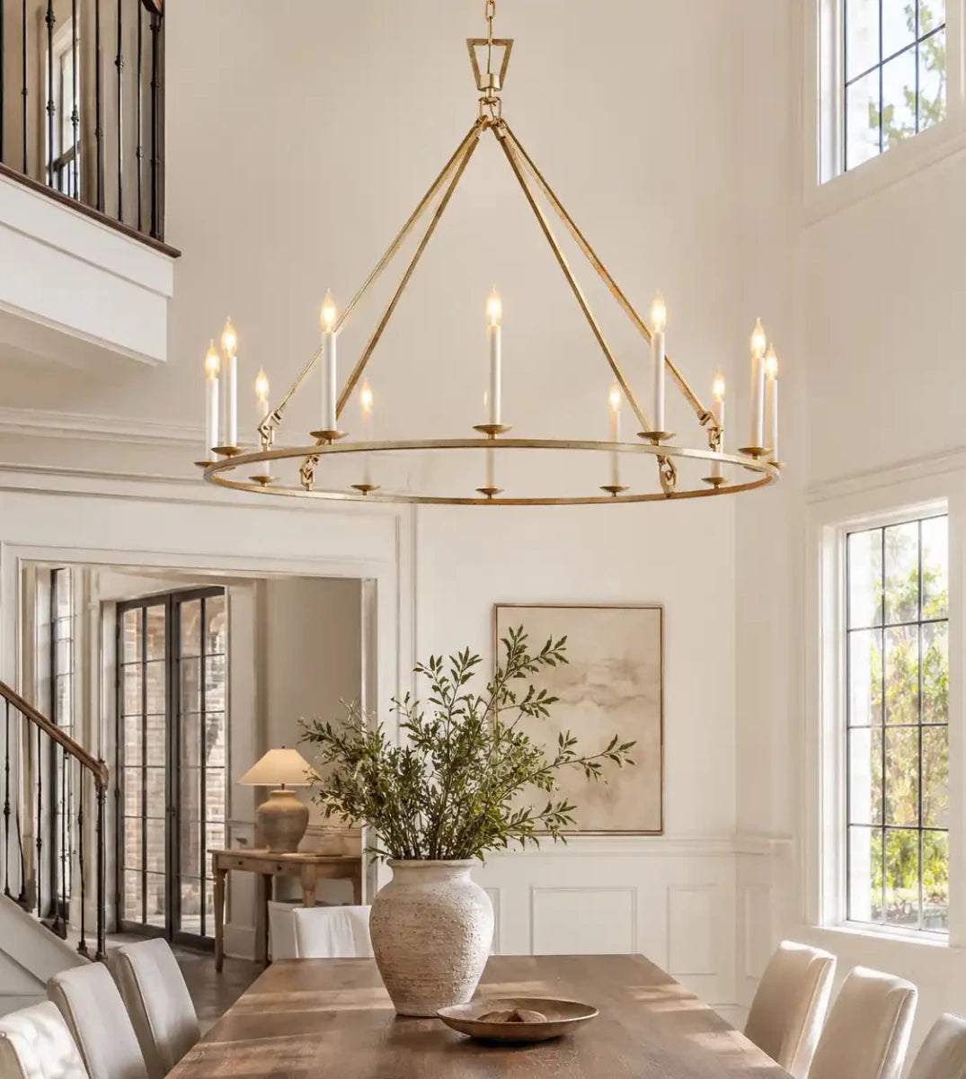19TH C. ENGLISH OPENWORK ROUND CHANDELIER 50“ 60" 72” by Franing - Chandelier,SHOP ALL,metal chandelier,Farmhouse