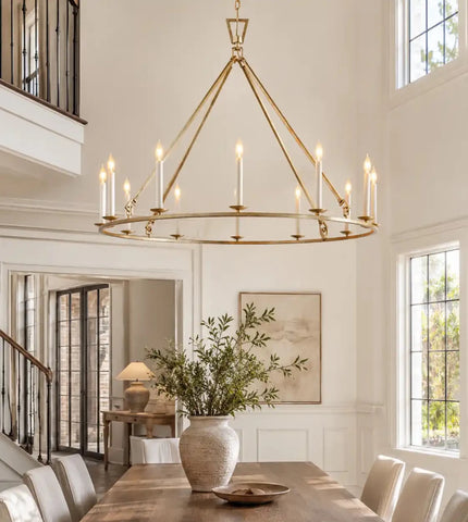 19TH C. ENGLISH OPENWORK ROUND CHANDELIER 50“ 60" 72” by Franing - Chandelier,SHOP ALL,metal chandelier,Farmhouse