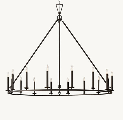 19TH C. ENGLISH OPENWORK ROUND CHANDELIER 50“ 60" 72” by Franing - Chandelier,SHOP ALL,metal chandelier,Farmhouse