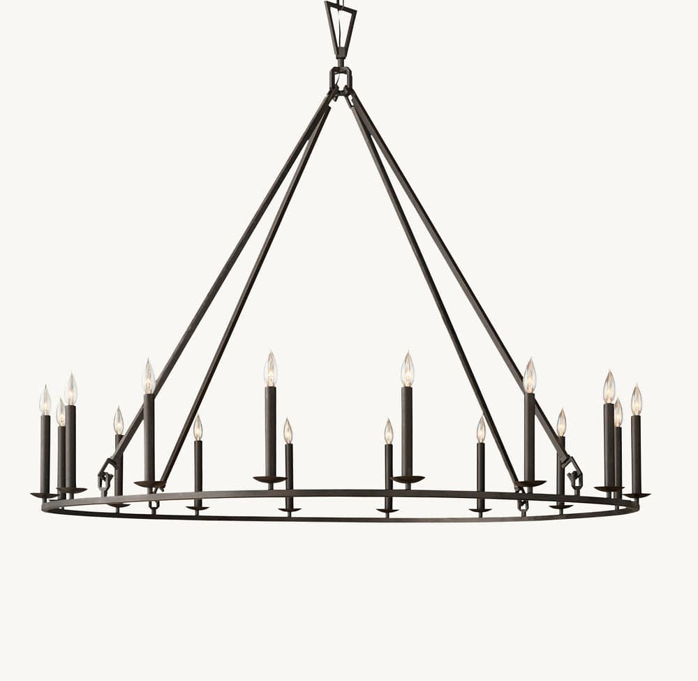 19TH C. ENGLISH OPENWORK ROUND CHANDELIER 50“ 60" 72” by Franing - Chandelier,SHOP ALL,metal chandelier,Farmhouse