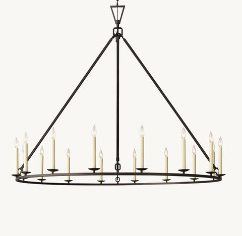 19TH C. ENGLISH OPENWORK ROUND CHANDELIER 50“ 60" 72” by Franing - Chandelier,SHOP ALL,metal chandelier,Farmhouse