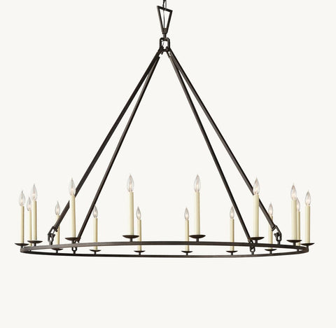 19TH C. ENGLISH OPENWORK ROUND CHANDELIER 50“ 60" 72” by Franing - Chandelier,SHOP ALL,metal chandelier,Farmhouse