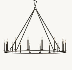 19TH C. ENGLISH OPENWORK ROUND CHANDELIER 50“ 60" 72” by Franing - Chandelier,SHOP ALL,metal chandelier,Farmhouse