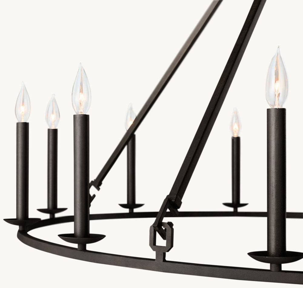 19TH C. ENGLISH OPENWORK ROUND CHANDELIER 50" by Franing - Chandelier,SHOP ALL,metal chandelier,Farmhouse