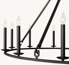 19TH C. ENGLISH OPENWORK ROUND CHANDELIER 50" by Franing - Chandelier,SHOP ALL,metal chandelier,Farmhouse