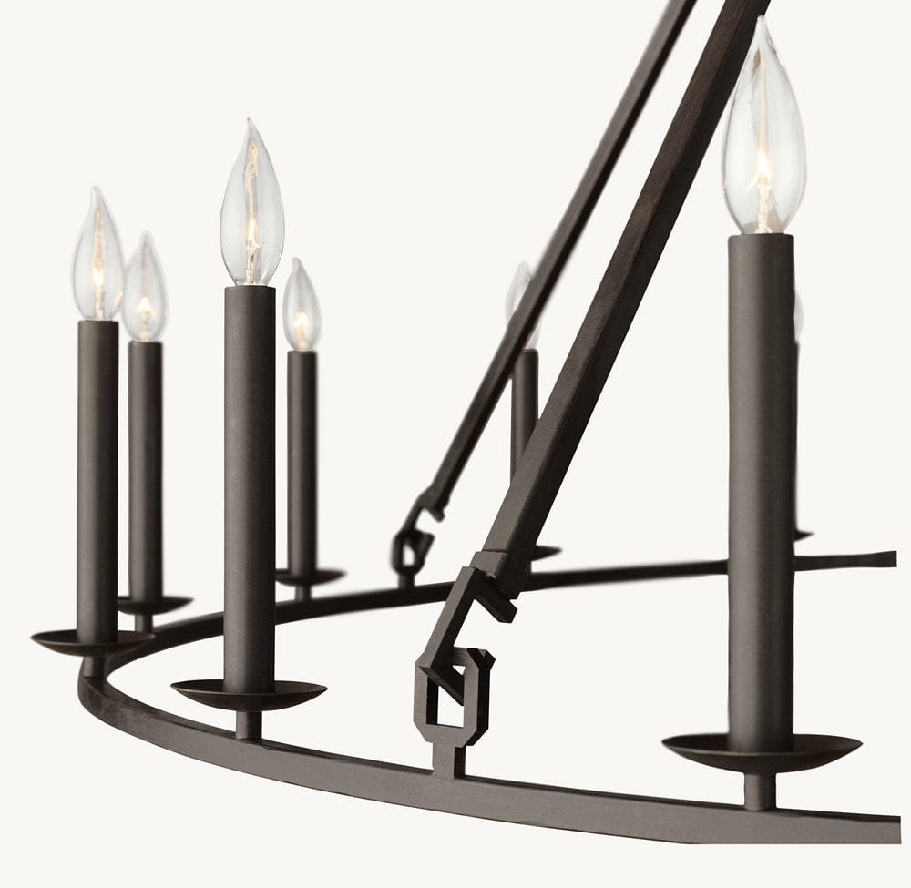 19TH C. ENGLISH OPENWORK TWO - TIER ROUND CHANDELIER 40" by Franing - Chandelier,SHOP ALL,metal chandelier,Farmhouse