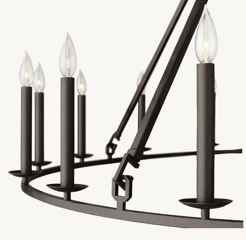 19TH C. ENGLISH OPENWORK TWO - TIER ROUND CHANDELIER 40" by Franing - Chandelier,SHOP ALL,metal chandelier,Farmhouse