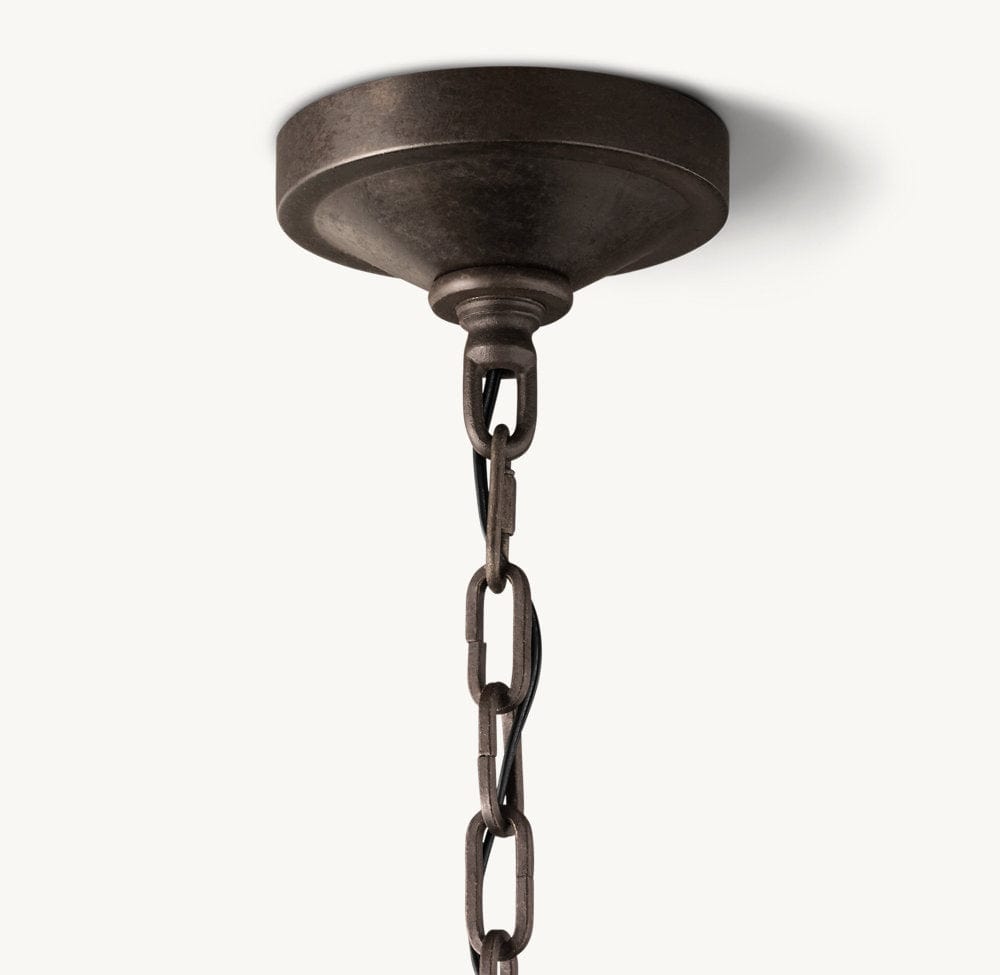 19TH C. ENGLISH OPENWORK TWO - TIER ROUND CHANDELIER 40" by Franing - Chandelier,SHOP ALL,metal chandelier,Farmhouse