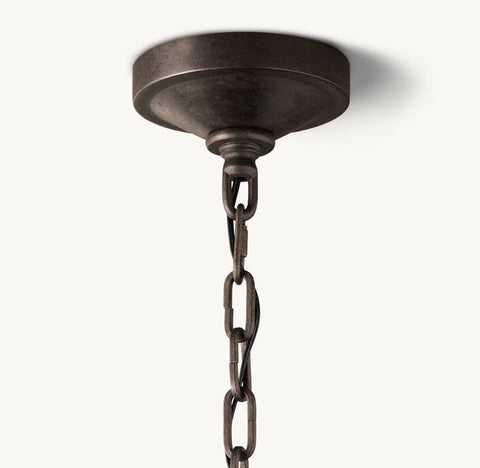 19TH C. ENGLISH OPENWORK TWO - TIER ROUND CHANDELIER 40" by Franing - Chandelier,SHOP ALL,metal chandelier,Farmhouse