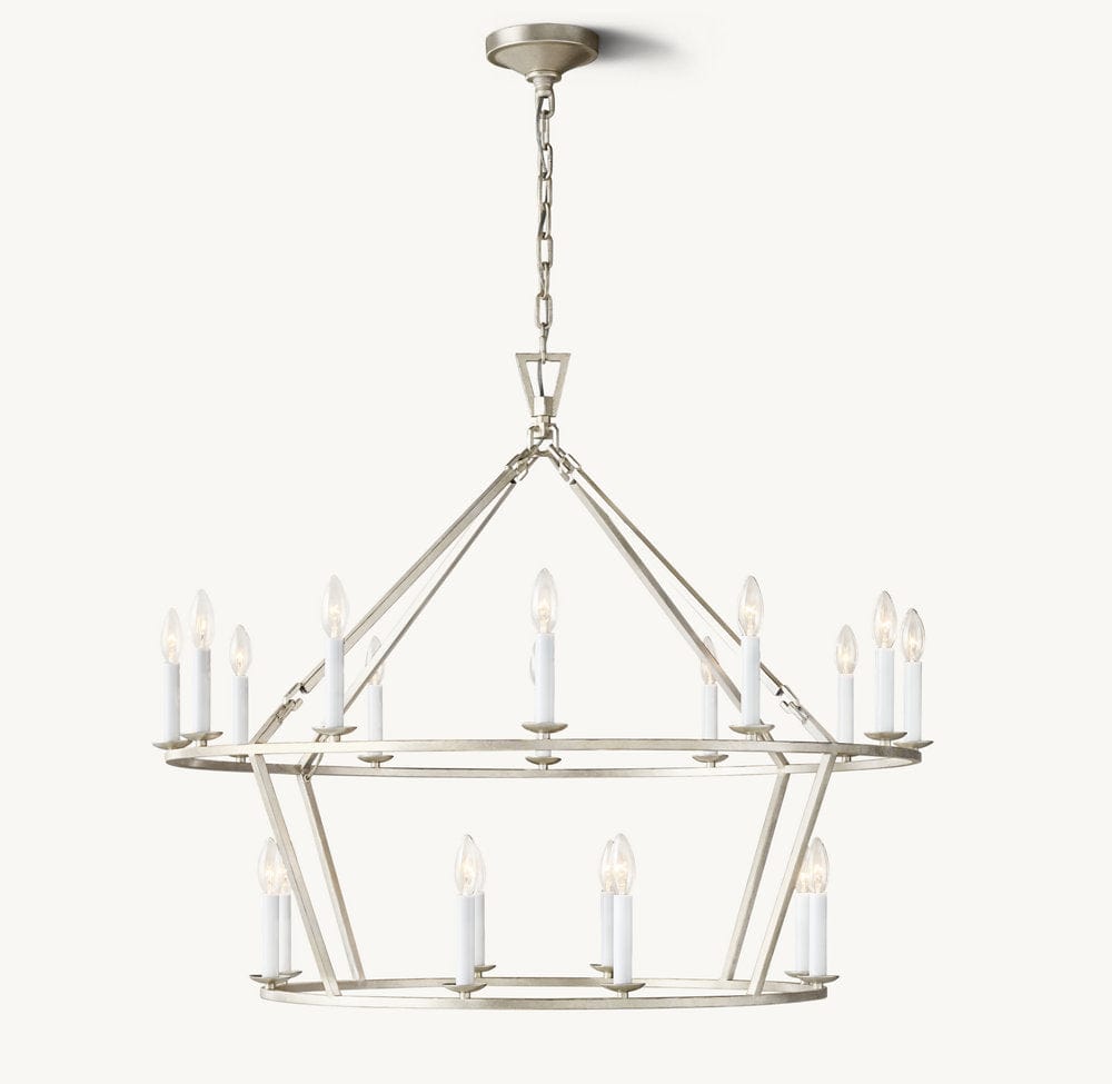 19TH C. ENGLISH OPENWORK TWO - TIER ROUND CHANDELIER 40" by Franing - Chandelier,SHOP ALL,metal chandelier,Farmhouse