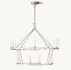 19TH C. ENGLISH OPENWORK TWO - TIER ROUND CHANDELIER 40" by Franing - Chandelier,SHOP ALL,metal chandelier,Farmhouse