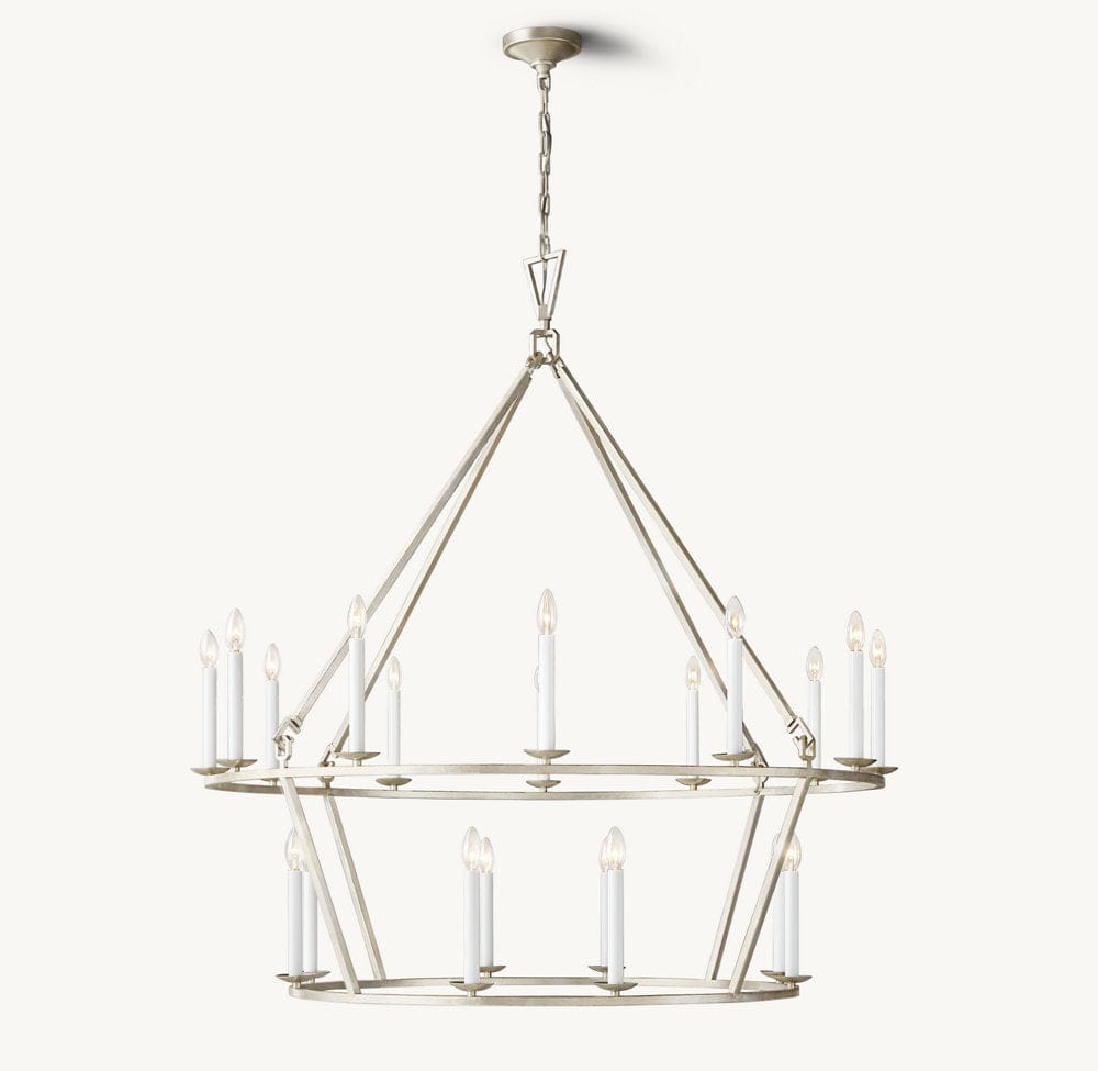 19TH C. ENGLISH OPENWORK TWO - TIER ROUND CHANDELIER 62" by Franing - Chandelier,SHOP ALL,metal chandelier,Farmhouse