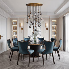 Raindrop Round Chandelier 47", Rain Chandelier - Franing