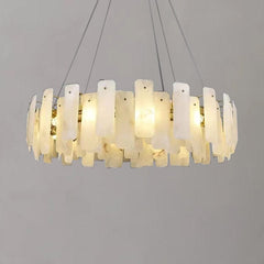 Alabaster Square Sheet Round Chandelier - Franing