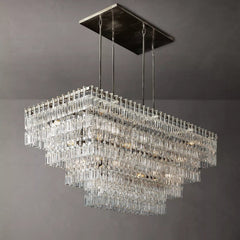 Mariogold Multi-Tier Crystal Chain Rectangle Chandelier 60" 72" - Franing