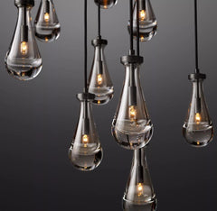 Raindrop Round Chandelier 47", Rain Chandelier - Franing