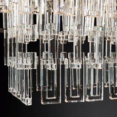 Mariogold Multi-Tier Crystal Chain Rectangular Chandelier 60" - Franing