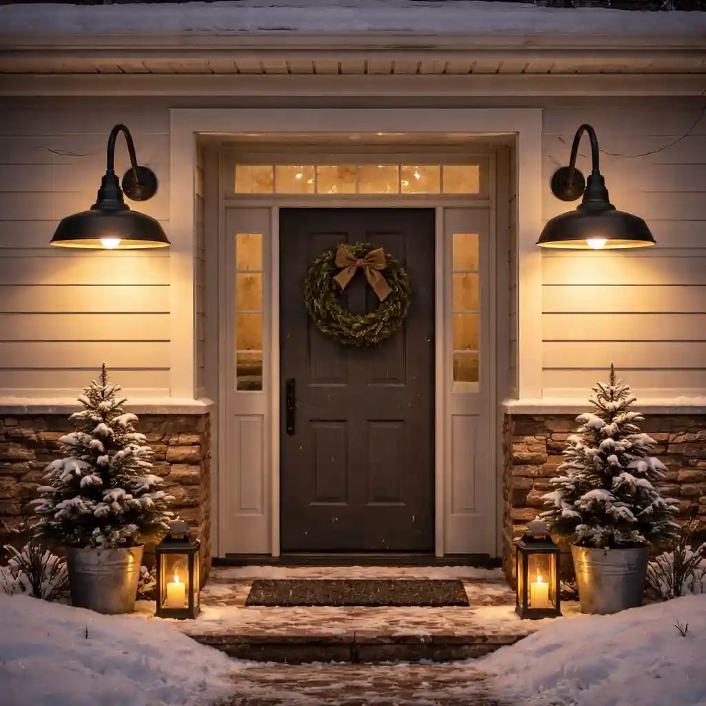 2 pack Dusk to Dawn Barn Light Large Size, Outdoor Waterproof Gooseneck Barn Light by Franing - SHOP ALL,WALL,BARN，Metal wall light