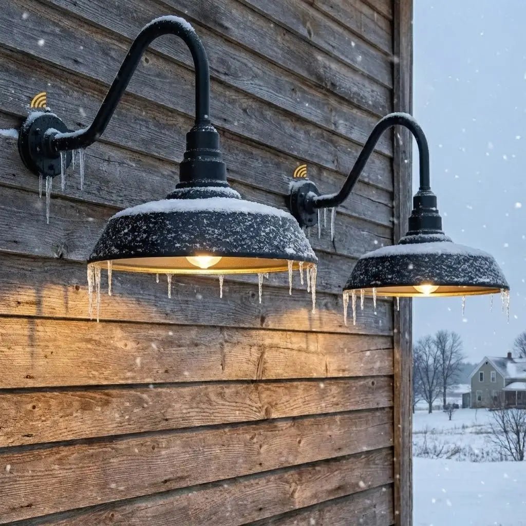 2 pack Dusk to Dawn Barn Light Large Size, Outdoor Waterproof Gooseneck Barn Light by Franing - SHOP ALL,WALL,BARN，Metal wall light
