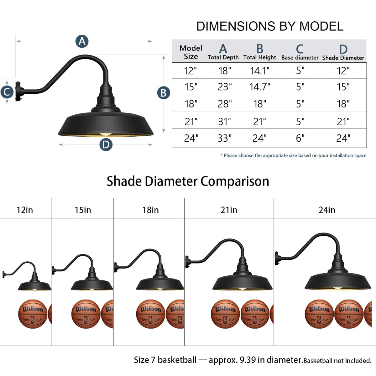 2 pack Dusk to Dawn Barn Light Large Size, Outdoor Waterproof Gooseneck Barn Light by Franing - SHOP ALL,WALL,BARN，Metal wall light