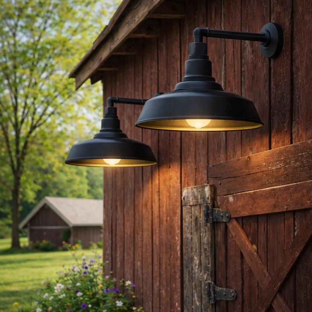 2-Pack Straight Arm Barn Lights – Outdoor Farmhouse Wall Fixtures by Franing - SHOP ALL,WALL,BARN，Metal wall light