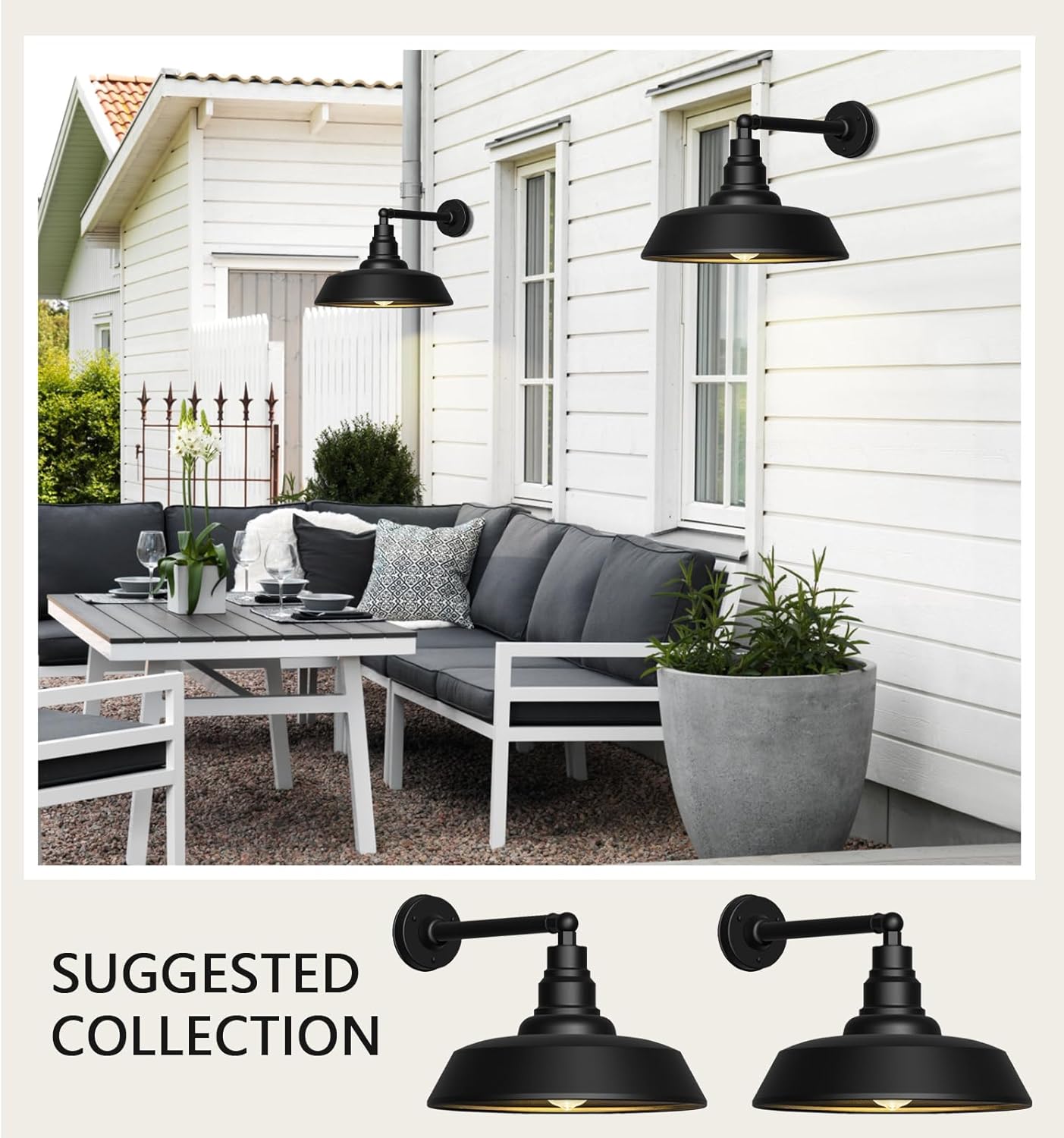 2 - Pack Straight Arm Barn Lights – Outdoor Farmhouse Wall Fixtures by Franing - SHOP ALL,WALL,BARN，Metal wall light