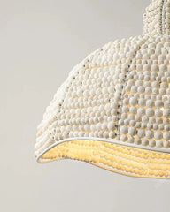 White Beaded Dome Pendant Light