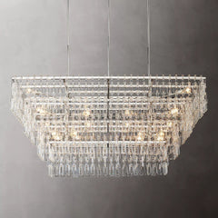 Mariogold Multi-Tier Crystal Chain Rectangle Chandelier 60" 72" - Franing