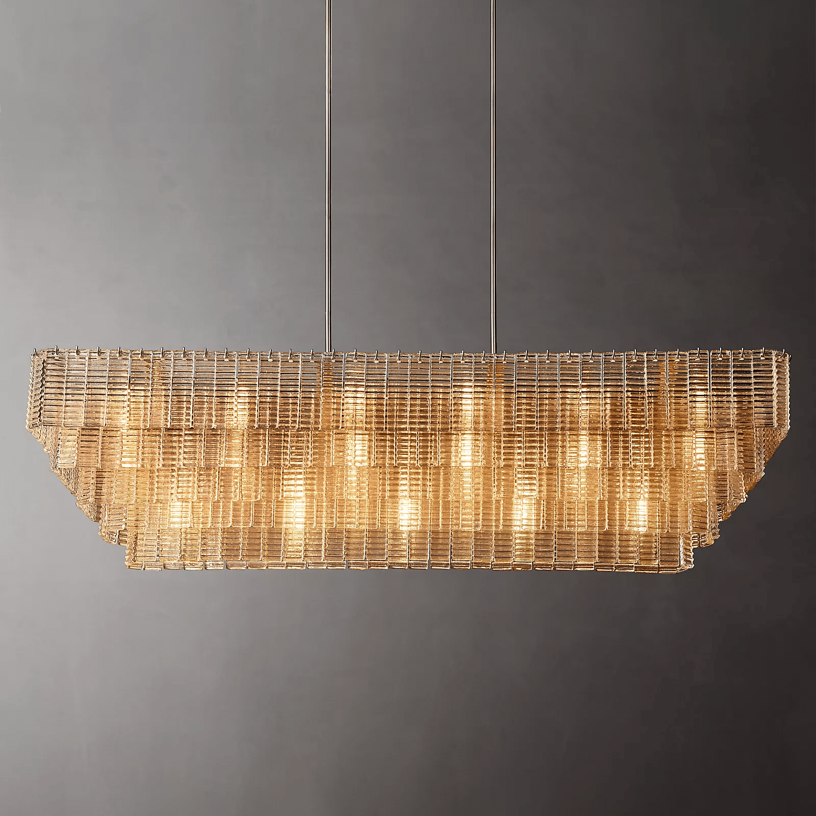 Siren Glass Rectangular Chandelier 77" - Franing