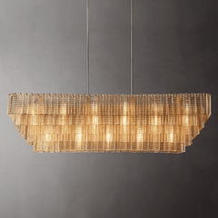 Siren Glass Rectangular Chandelier 77" - Franing