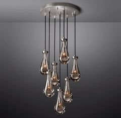 Raindrop Round Chandelier 18", Rain Chandelier - Franing