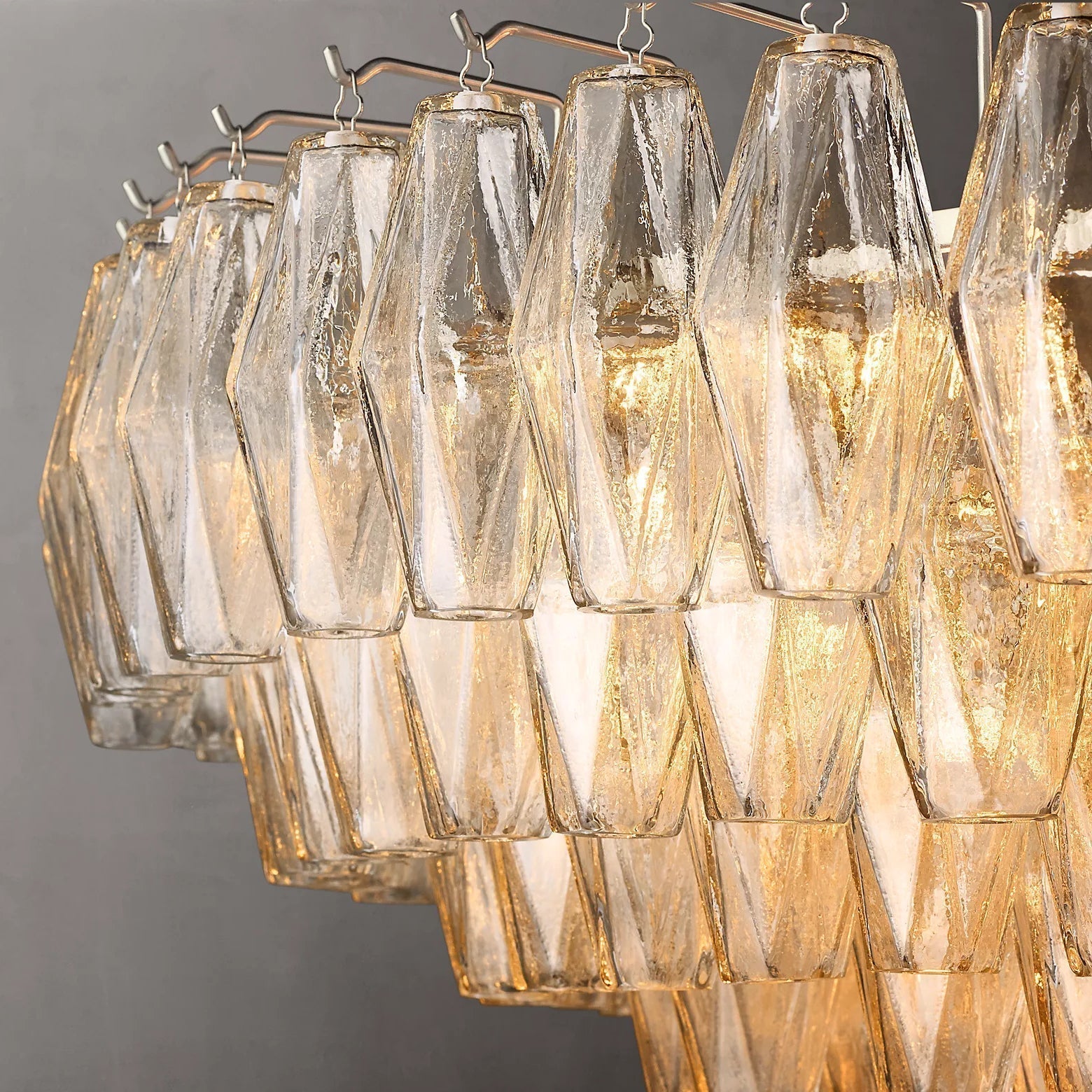 Chiara Glass Multi-Tier Round Chandelier 47" - Franing
