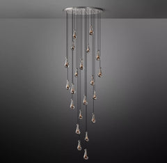 Raindrop Round Chandelier 47", Rain Chandelier - Franing