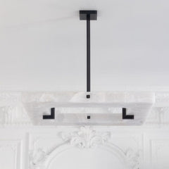 Amelia Square Alabaster Living Room Chandelier - Franing