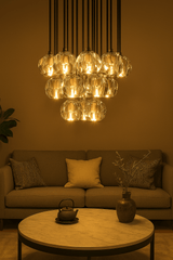 Boule Crystal Round Cluster Chandelier 19"