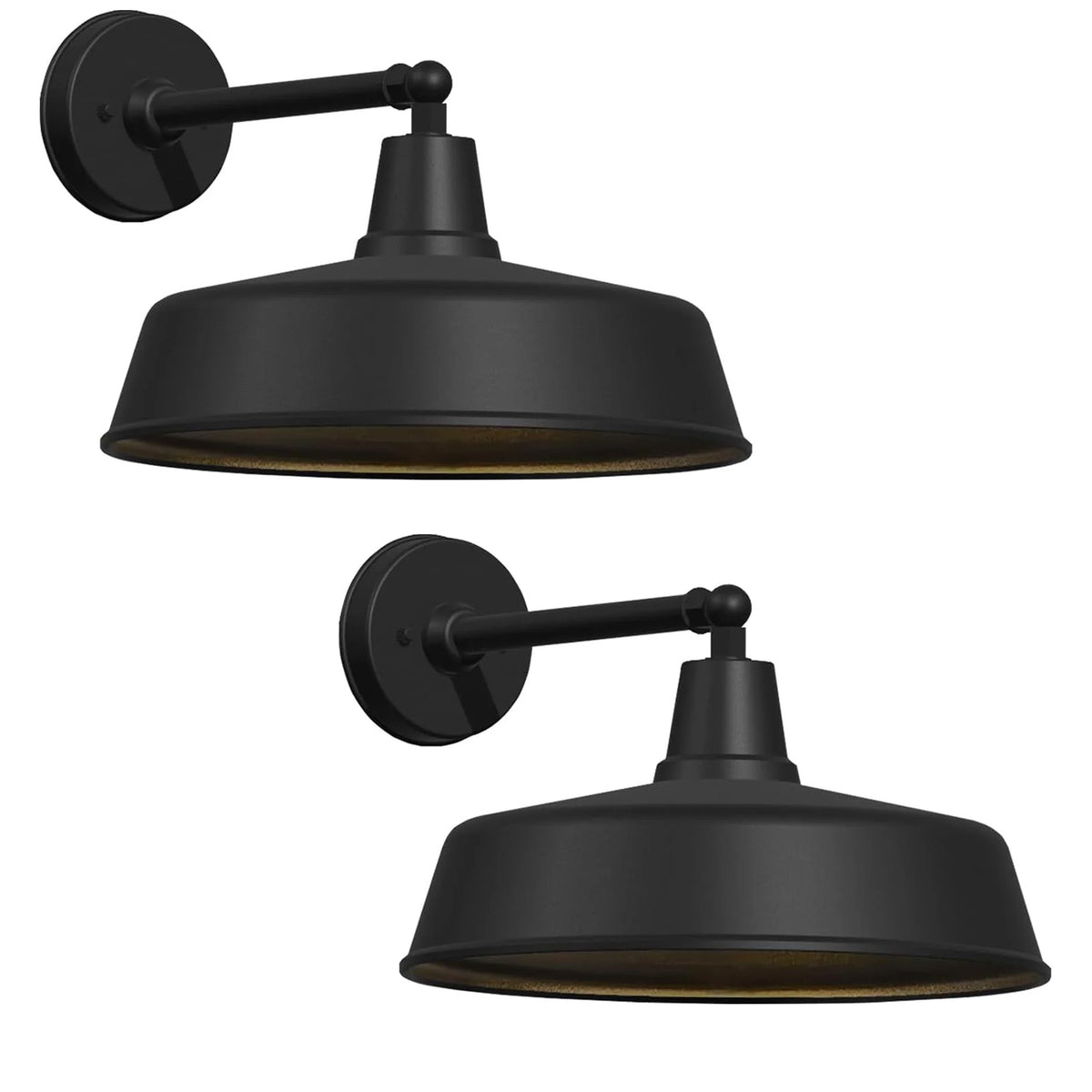 2-Pack Outdoor Wall Lights – Modern Farmhouse Straight Arm Barn Sconces