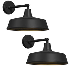 2-Pack Outdoor Wall Lights – Modern Farmhouse Straight Arm Barn Sconces
