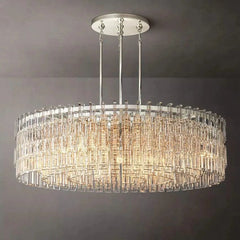 Mariogold Multi-Tier Crystal Chain Round Chandelier 48" - Franing