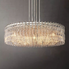 Mariogold Multi-Tier Crystal Chain Round Chandelier 48" - Franing