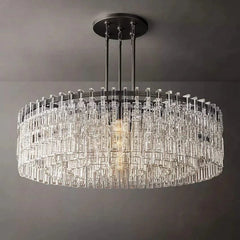 Mariogold Multi-Tier Crystal Chain Round Chandelier 48" - Franing